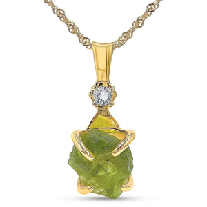 Raw Peridot Crystal Necklace - Uniquelan Jewelry