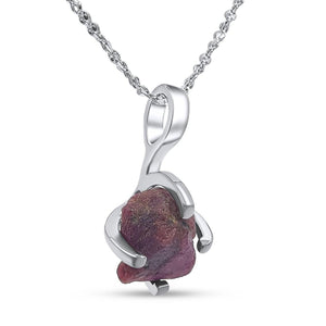 Raw Pink Sapphire Necklace - Uniquelan Jewelry
