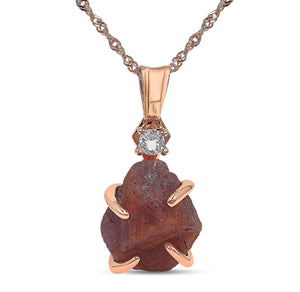 Raw Pink Sapphire Necklace - Uniquelan Jewelry