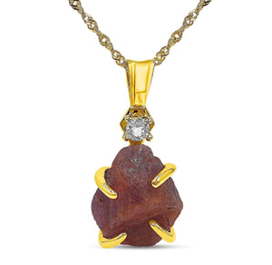 Raw Pink Sapphire Necklace - Uniquelan Jewelry