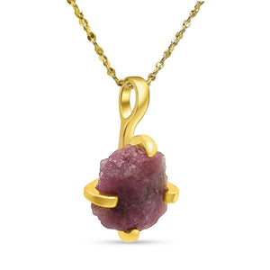 Raw Pink Tourmaline Necklace - Uniquelan Jewelry