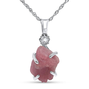 Raw Pink Tourmaline Necklace - Uniquelan Jewelry