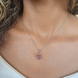Raw Pink Tourmaline Necklace - Uniquelan Jewelry
