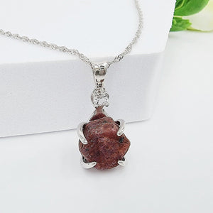 Raw Red Ruby Necklace - Uniquelan Jewelry