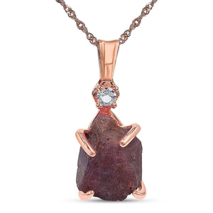 Raw Red Ruby Necklace - Uniquelan Jewelry