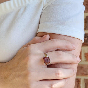Raw Ruby Adjustable Ring - Uniquelan Jewelry