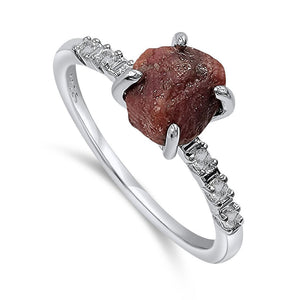 Raw Ruby Dainty Ring - Uniquelan Jewelry