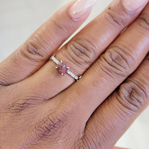 Raw Ruby Dainty Ring - Uniquelan Jewelry