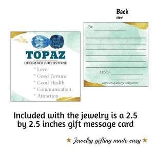 Raw Sky Blue Topaz Necklace - Uniquelan Jewelry