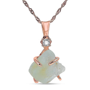 Raw Sky Blue Topaz Necklace - Uniquelan Jewelry