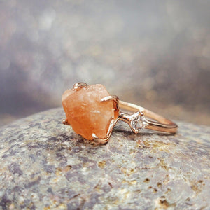 Raw Sunstone Ring and Bracelet Set - Uniquelan Jewelry
