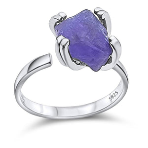 Raw Tanzanite Adjustable Ring - Uniquelan Jewelry