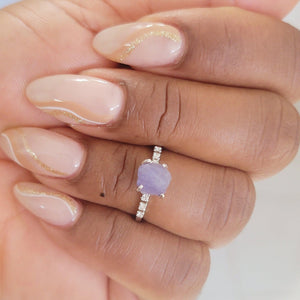 Raw Tanzanite Stud Earrings and Ring - Uniquelan Jewelry