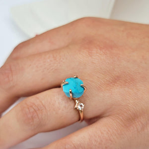 Raw Turquoise Bracelet and Ring Set - Uniquelan Jewelry