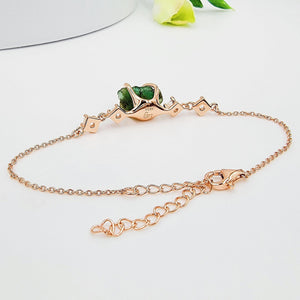 Raw Zambia Emerald Chain Bracelet - Uniquelan Jewelry