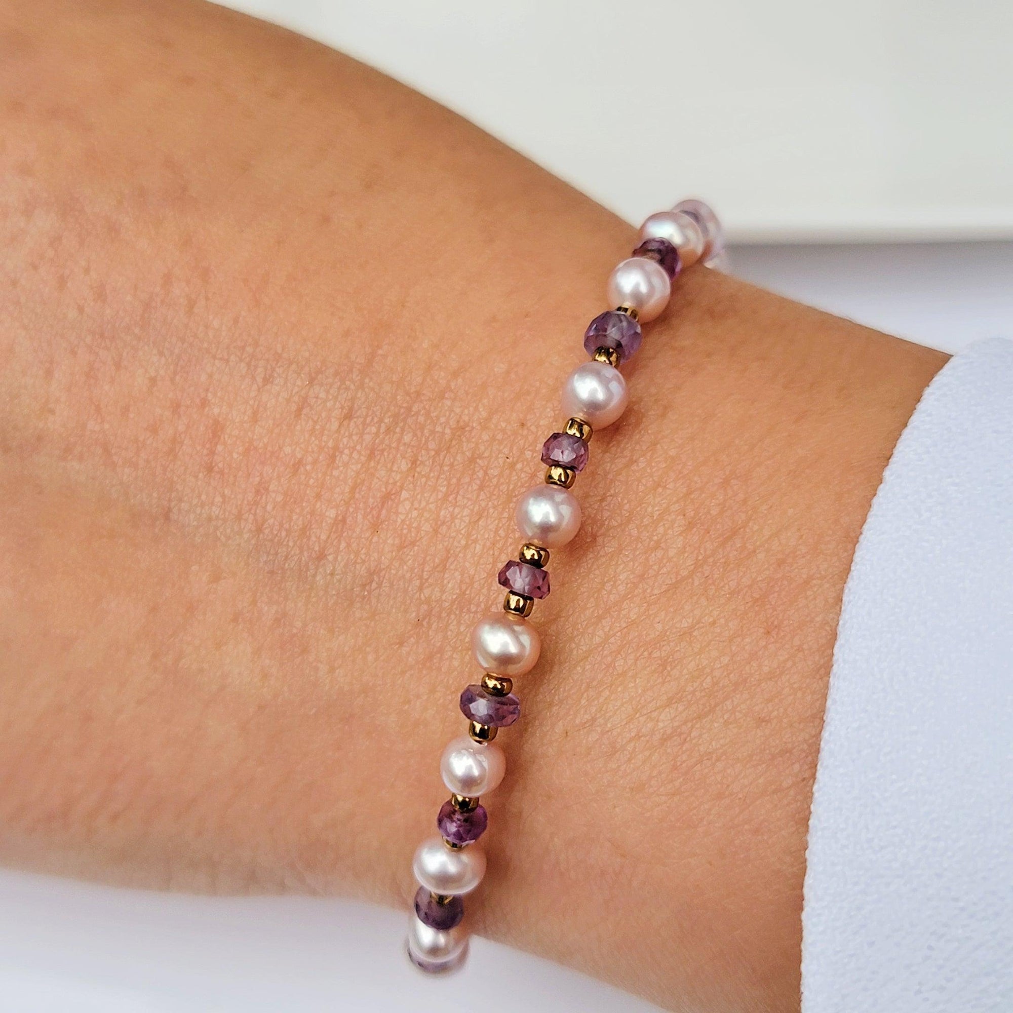Real Alexandrite and Pearl Bracelet - Uniquelan Jewelry
