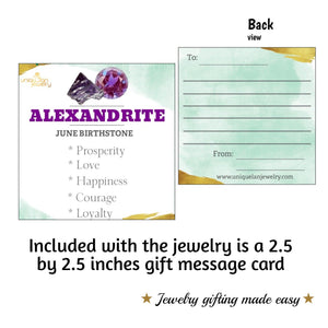 Real Alexandrite Bezel Necklace - Uniquelan Jewelry