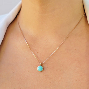 Real Amazonite Bezel Necklace - Uniquelan Jewelry