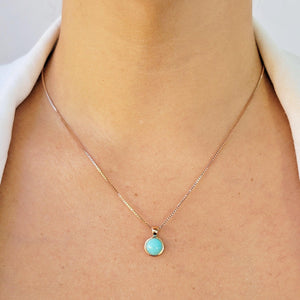 Real Amazonite Bezel Necklace - Uniquelan Jewelry