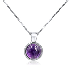 Real Amethyst Bezel Necklace - Uniquelan Jewelry