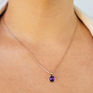 Real Amethyst Bezel Necklace - Uniquelan Jewelry
