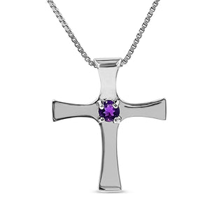 Real Amethyst Cross Necklace - Uniquelan Jewelry