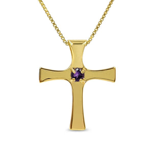 Real Amethyst Cross Necklace - Uniquelan Jewelry