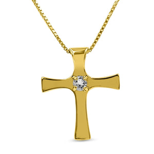 Real Aquamarine Cross Necklace - Uniquelan Jewelry