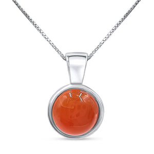 Real Carnelian Bezel Necklace - Uniquelan Jewelry