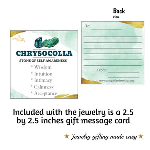 Real Chrysocolla Bezel Necklace - Uniquelan Jewelry