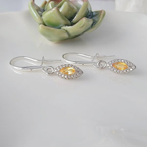 Real Citrine Drop Earrings - Uniquelan Jewelry