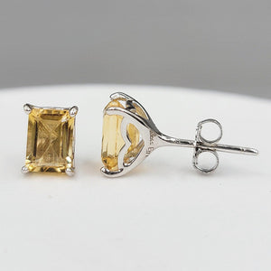 Real Citrine Heart Stud Earrings - Uniquelan Jewelry