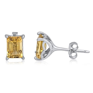 Real Citrine Heart Stud Earrings - Uniquelan Jewelry