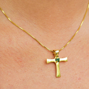 Real Emerald Cross Necklace - Uniquelan Jewelry