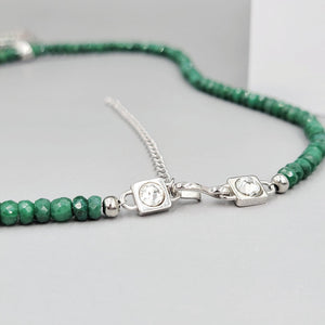 Real Emerald pendant Strand Necklace - Uniquelan Jewelry