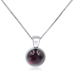 Real Garnet Bezel Necklace - Uniquelan Jewelry