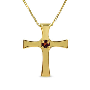 Real Garnet Cross Necklace - Uniquelan Jewelry