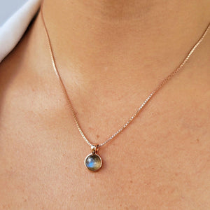 Real Labradorite Bezel Necklace - Uniquelan Jewelry