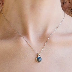 Real Labradorite Bezel Necklace - Uniquelan Jewelry