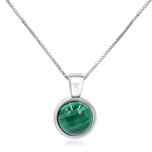 Real Malachite Bezel Necklace - Uniquelan Jewelry