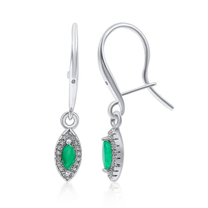 Real Marquise Emerald Drop Earrings - Uniquelan Jewelry