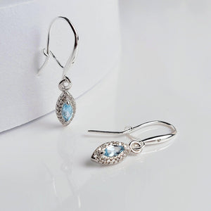 Real Marquise Topaz Drop Earrings - Uniquelan Jewelry