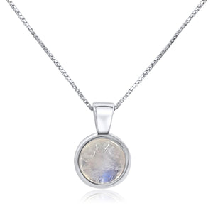 Real Moonstone Bezel Necklace - Uniquelan Jewelry
