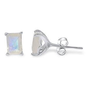 Real Moonstone Heart Stud Earrings - Uniquelan Jewelry