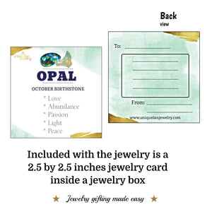 Real Opal Bezel Necklace - Uniquelan Jewelry