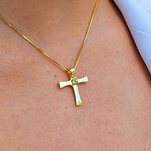 Real Peridot Cross Necklace - Uniquelan Jewelry