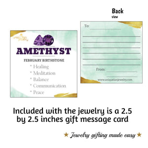 Real Raw Amethyst Tiny Ring - Uniquelan Jewelry