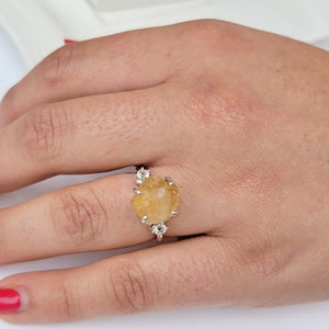 Real Raw Citrine Crystal Ring - Uniquelan Jewelry