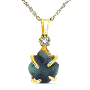 Real Raw Emerald Necklace - Uniquelan Jewelry