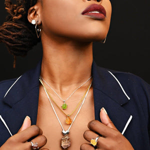 Real Raw Garnet Pendant Necklace - Uniquelan Jewelry